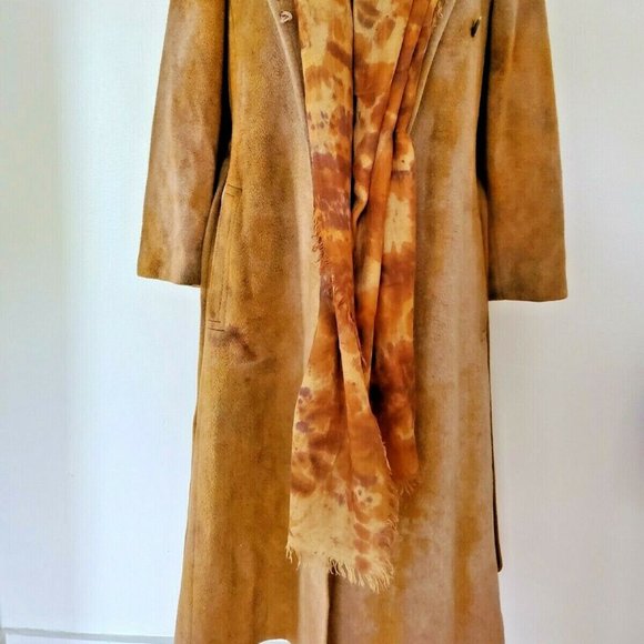 Long CASHMERE wool pea coat trench wrap Med large gray Tan Black beige camel XL - Picture 10 of 11